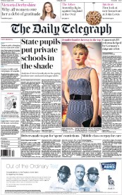 The Daily Telegraph () Newspaper Front Page for 21 August 2015
