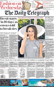 The Daily Telegraph () Newspaper Front Page for 21 August 2019