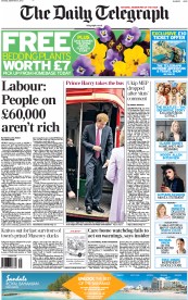The Daily Telegraph () Newspaper Front Page for 21 September 2013
