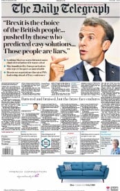The Daily Telegraph () Newspaper Front Page for 21 September 2018