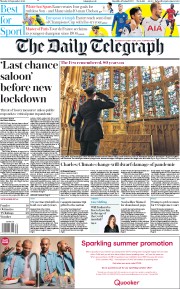 The Daily Telegraph () Newspaper Front Page for 21 September 2020