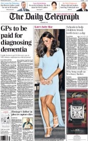 The Daily Telegraph () Newspaper Front Page for 22 October 2014