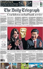 The Daily Telegraph () Newspaper Front Page for 22 October 2015