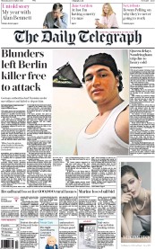 The Daily Telegraph () Newspaper Front Page for 22 December 2016