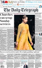 The Daily Telegraph () Newspaper Front Page for 22 February 2019