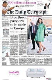 The Daily Telegraph () Newspaper Front Page for 22 March 2018