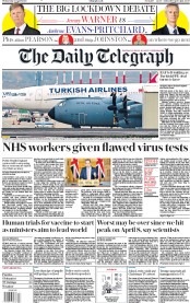 The Daily Telegraph () Newspaper Front Page for 22 April 2020