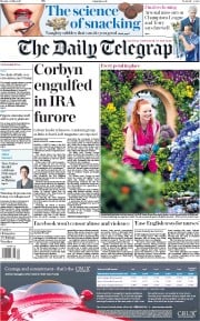 The Daily Telegraph () Newspaper Front Page for 22 May 2017