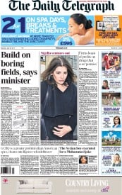 The Daily Telegraph () Newspaper Front Page for 22 June 2013
