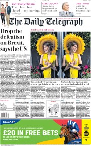 The Daily Telegraph () Newspaper Front Page for 22 June 2018