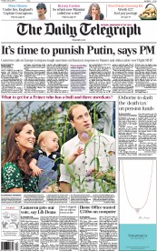 The Daily Telegraph () Newspaper Front Page for 22 July 2014