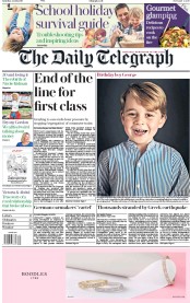 The Daily Telegraph () Newspaper Front Page for 22 July 2017