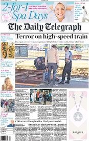 The Daily Telegraph () Newspaper Front Page for 22 August 2015