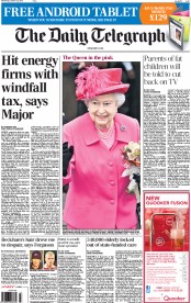 The Daily Telegraph () Newspaper Front Page for 23 October 2013