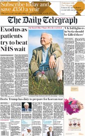 The Daily Telegraph () Newspaper Front Page for 23 October 2017