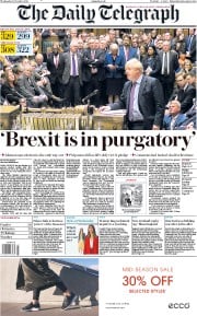 The Daily Telegraph () Newspaper Front Page for 23 October 2019