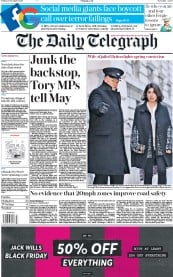 The Daily Telegraph () Newspaper Front Page for 23 November 2018