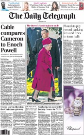 The Daily Telegraph () Newspaper Front Page for 23 December 2013