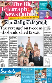 The Daily Telegraph () Newspaper Front Page for 23 December 2017