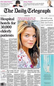 The Daily Telegraph () Newspaper Front Page for 23 April 2013