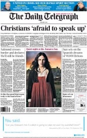 The Daily Telegraph () Newspaper Front Page for 23 April 2014