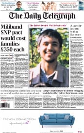 The Daily Telegraph () Newspaper Front Page for 23 April 2015