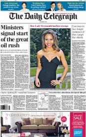 The Daily Telegraph () Newspaper Front Page for 23 May 2014