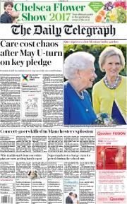 The Daily Telegraph () Newspaper Front Page for 23 May 2017