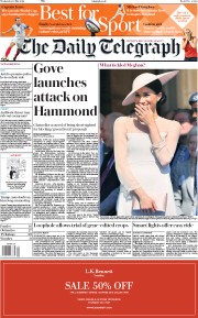 The Daily Telegraph () Newspaper Front Page for 23 May 2018