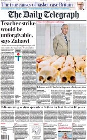 The Daily Telegraph () Newspaper Front Page for 23 June 2022