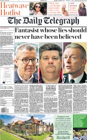 The Daily Telegraph () Newspaper Front Page for 23 July 2019