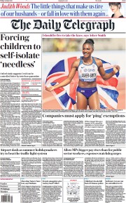 The Daily Telegraph () Newspaper Front Page for 23 July 2021