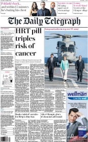 The Daily Telegraph () Newspaper Front Page for 23 August 2016