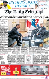 The Daily Telegraph () Newspaper Front Page for 23 August 2019