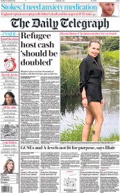 The Daily Telegraph () Newspaper Front Page for 23 August 2022
