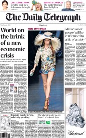 The Daily Telegraph () Newspaper Front Page for 23 September 2011