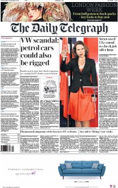 The Daily Telegraph () Newspaper Front Page for 23 September 2015