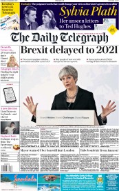The Daily Telegraph () Newspaper Front Page for 23 September 2017