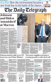 The Daily Telegraph () Newspaper Front Page for 23 September 2021