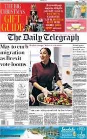 The Daily Telegraph () Newspaper Front Page for 24 November 2018
