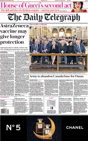 The Daily Telegraph () Newspaper Front Page for 24 November 2021
