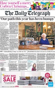 The Daily Telegraph () Newspaper Front Page for 24 December 2019