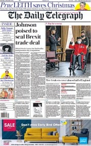 The Daily Telegraph () Newspaper Front Page for 24 December 2020