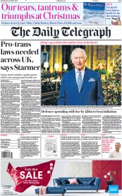 The Daily Telegraph () Newspaper Front Page for 24 December 2022