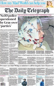 The Daily Telegraph () Newspaper Front Page for 24 January 2022