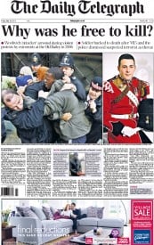 The Daily Telegraph () Newspaper Front Page for 24 May 2013