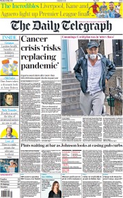 The Daily Telegraph () Newspaper Front Page for 24 May 2021