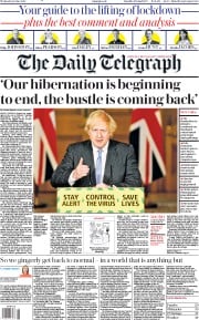 The Daily Telegraph () Newspaper Front Page for 24 June 2020