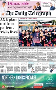 The Daily Telegraph () Newspaper Front Page for 24 July 2017