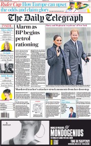 The Daily Telegraph () Newspaper Front Page for 24 September 2021